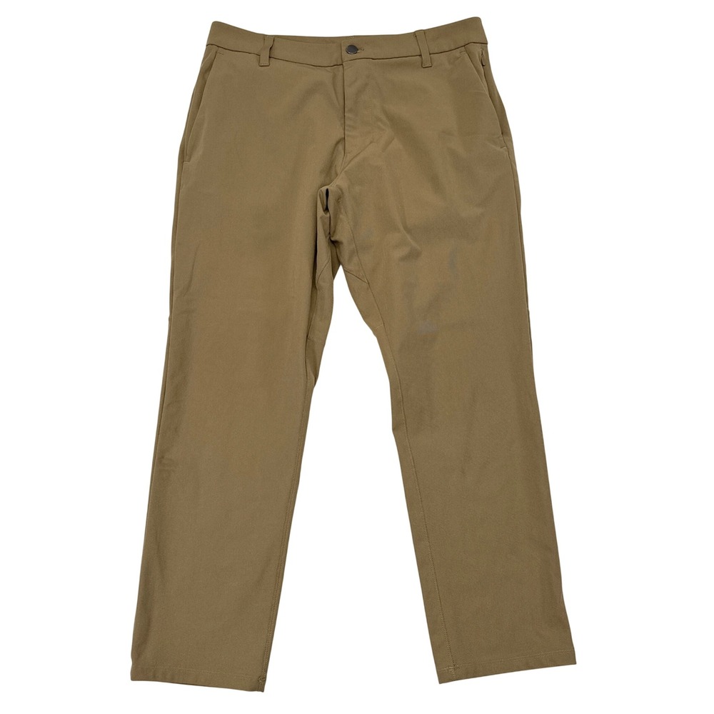 Lululemon Commission Pants Men Size 33 Tan Classic Fit Athleisure Office Casual